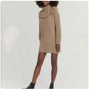 NWT Something Navy Fringe Turtleneck Sweater Dress